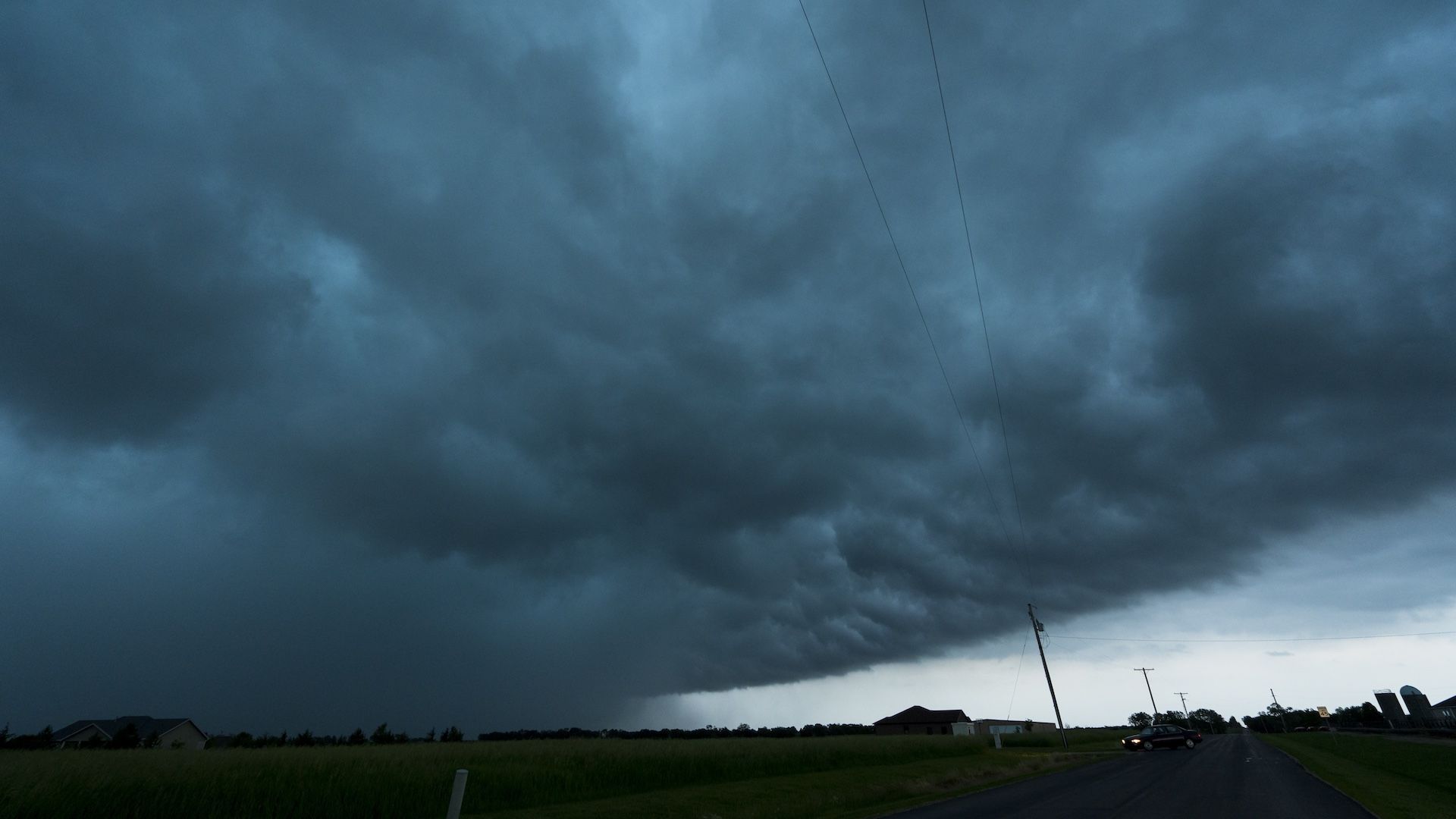 Stormy skies near Lawrence, Kansas on May 29, 2019
