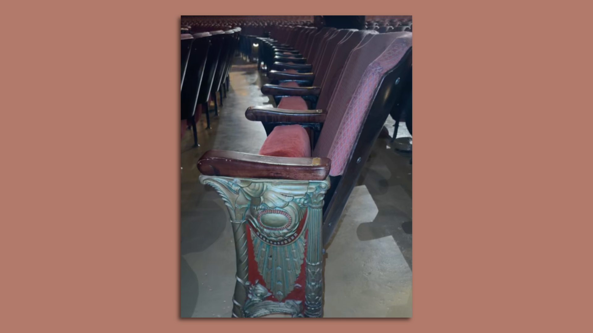 The Fox Theatre chairs shown from a side angle.
