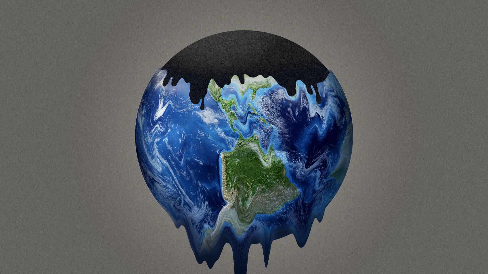 Illustration of the surface melting off of the earth