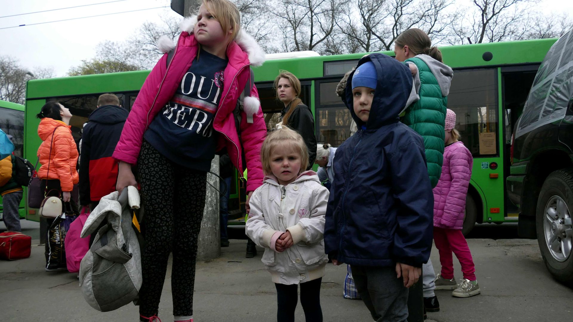 Three small children in Odessa