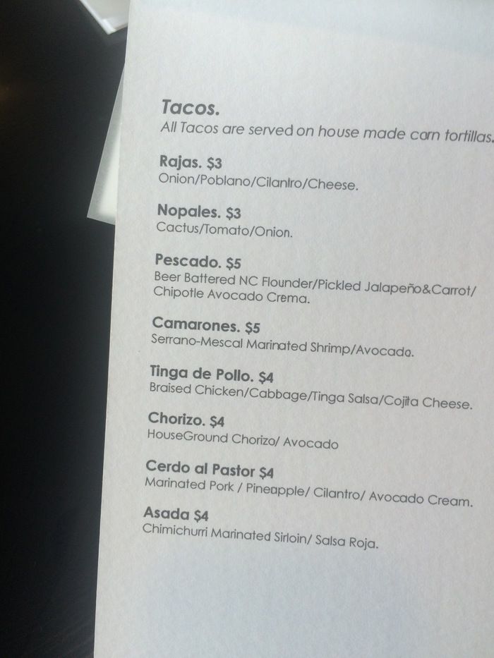 comida plaza midwood menu