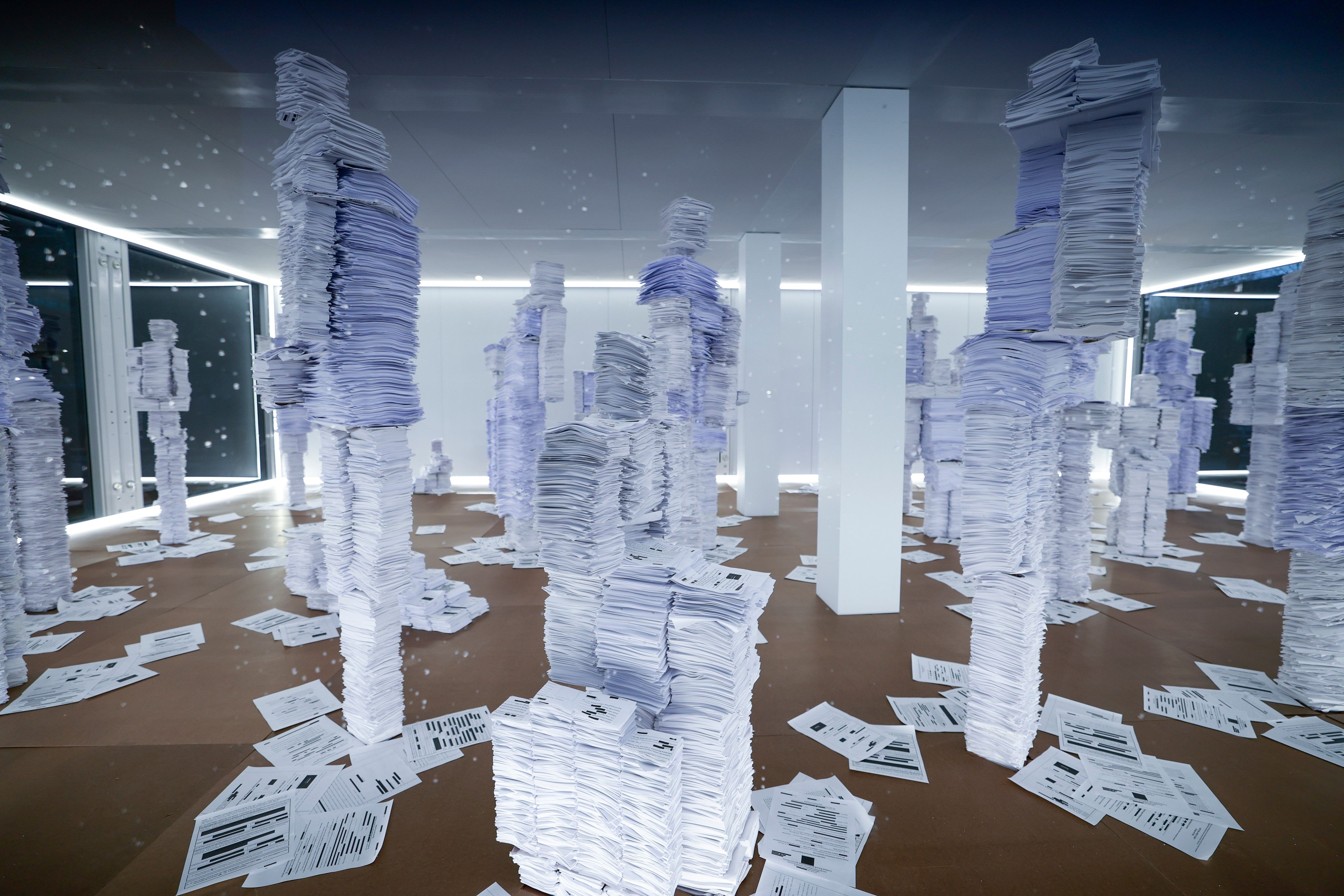 The "Waiting Workforce" art installation