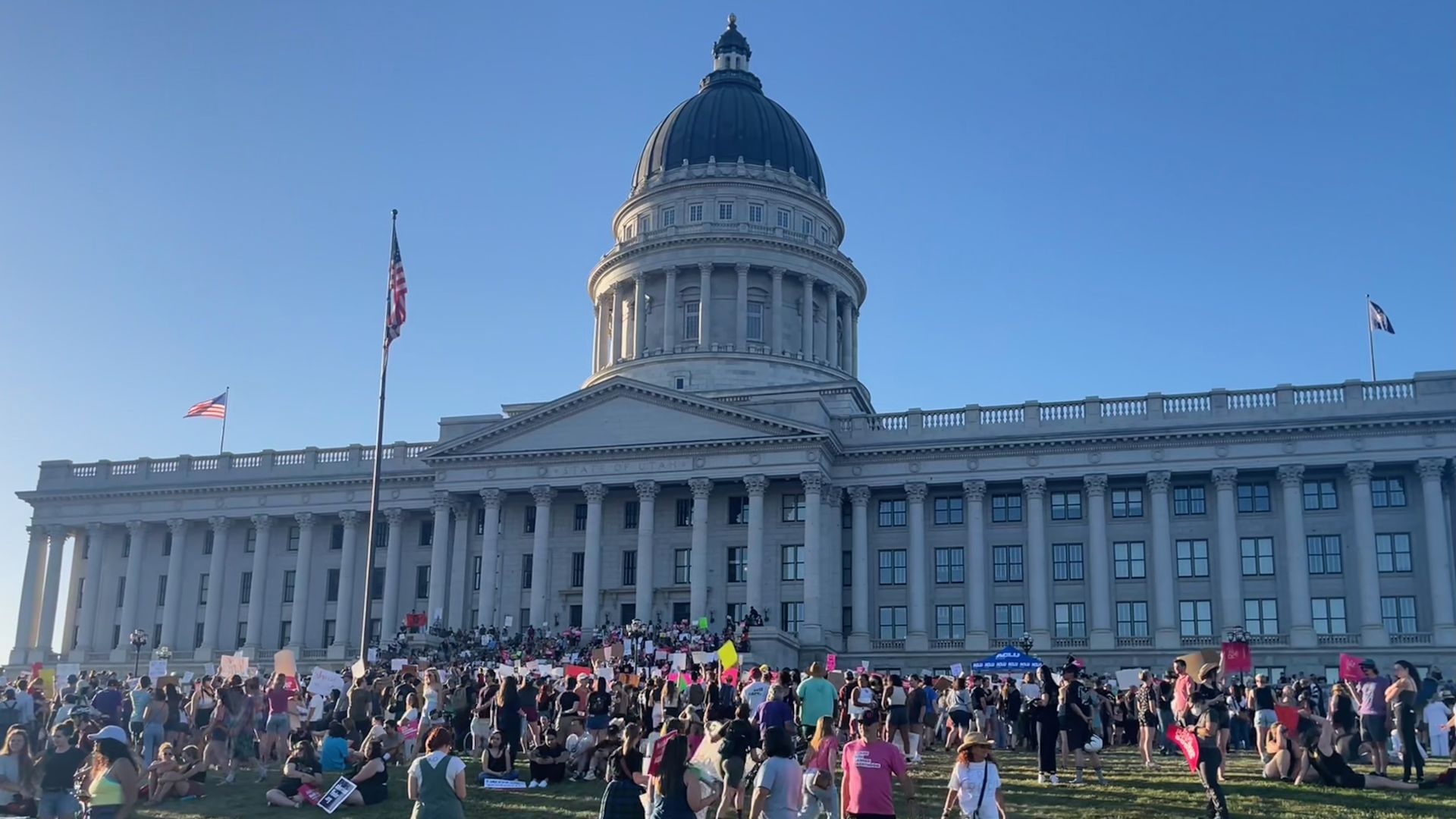 Protesters at Utah Capitol.