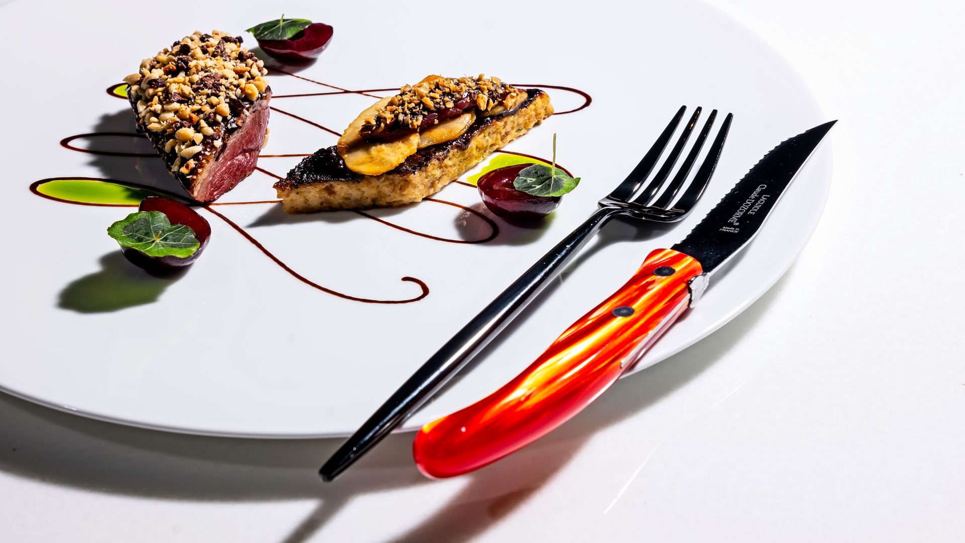 A modernist plate at Pineapple and Pearls