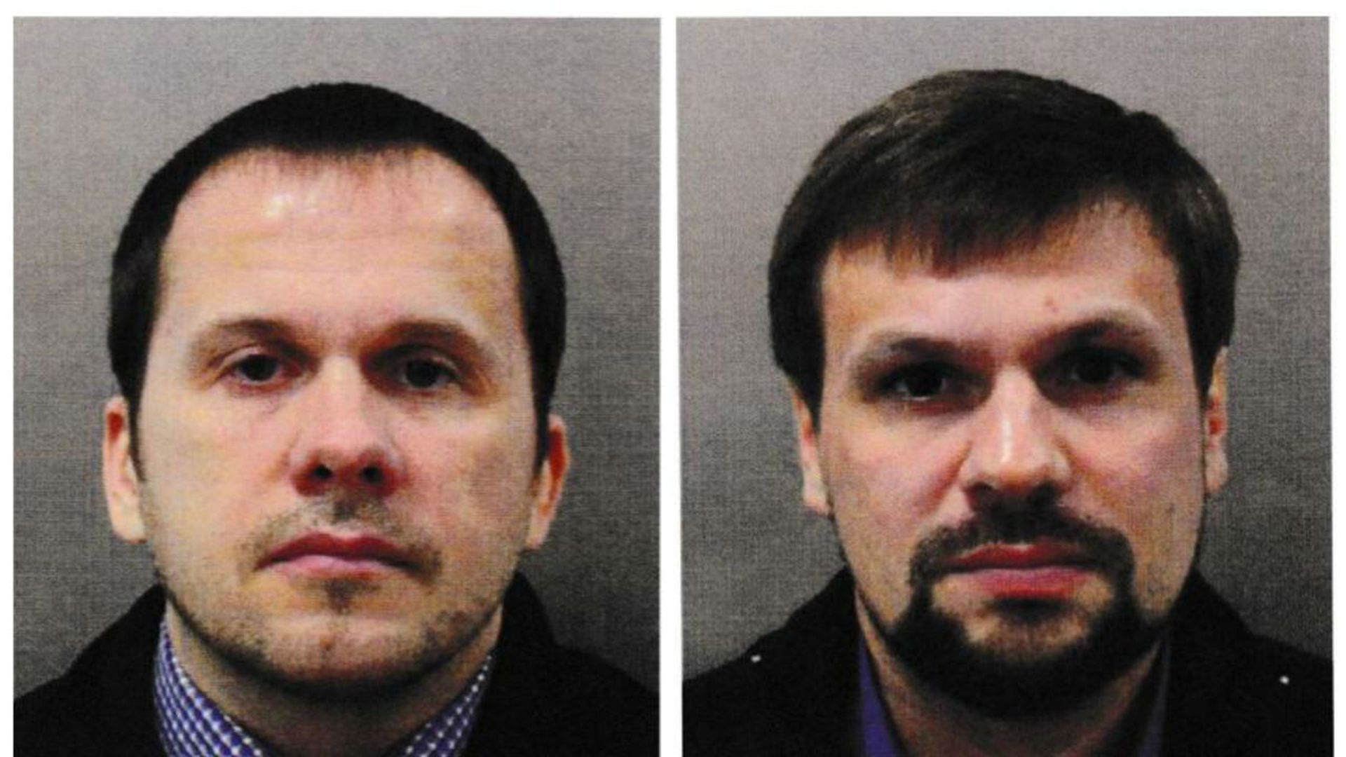 Mugshots of Russians charged in Skripal poisoning