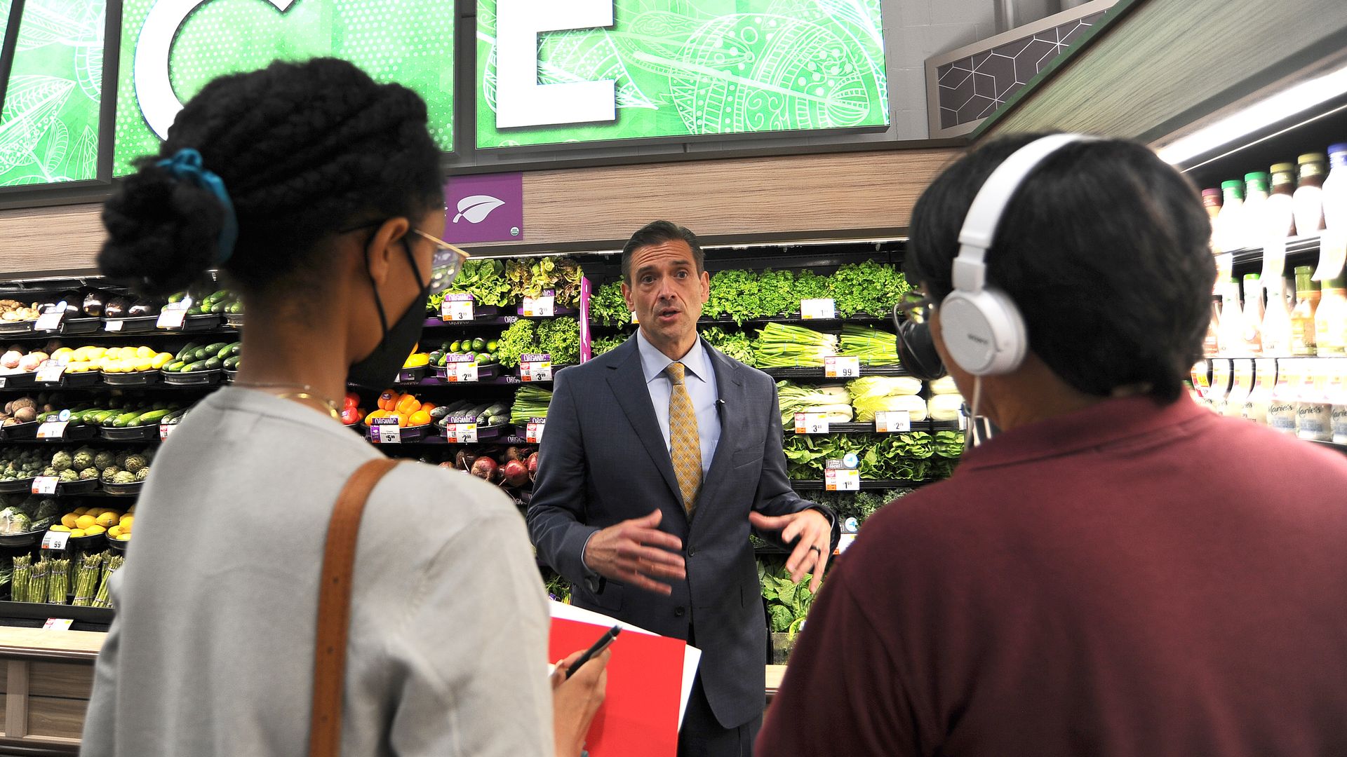 Tops Friendly Markets President John Persons speaking inside Tops