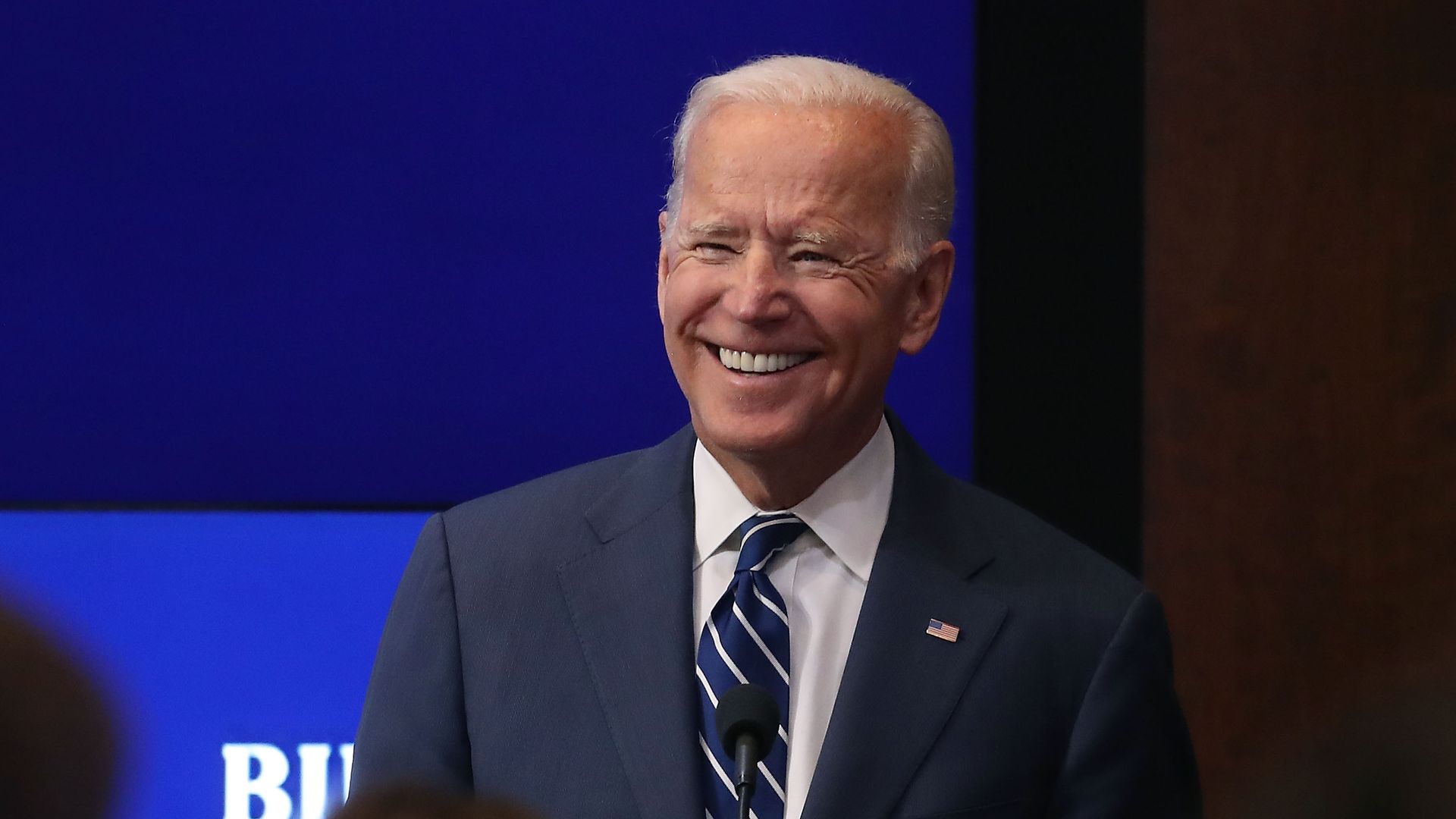 Joe Biden smiling.