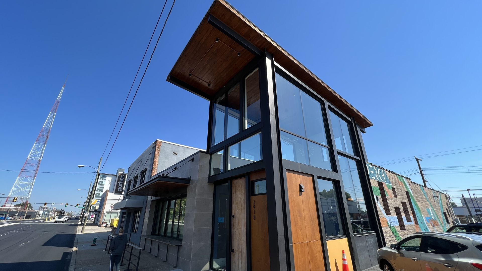 The outside of Perch restaurant building.