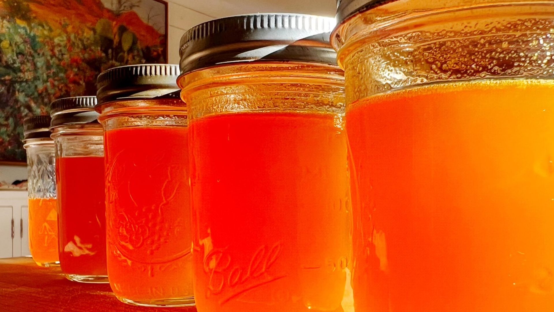 An image of jars lined up in a row.