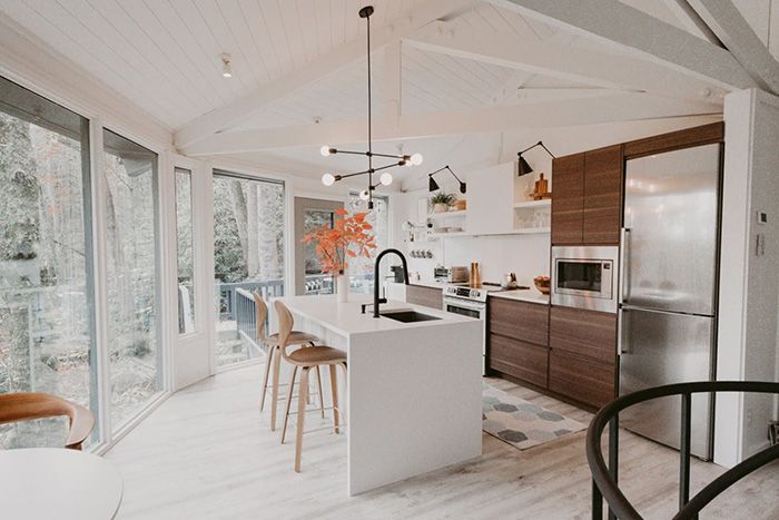glass treehouse interior
