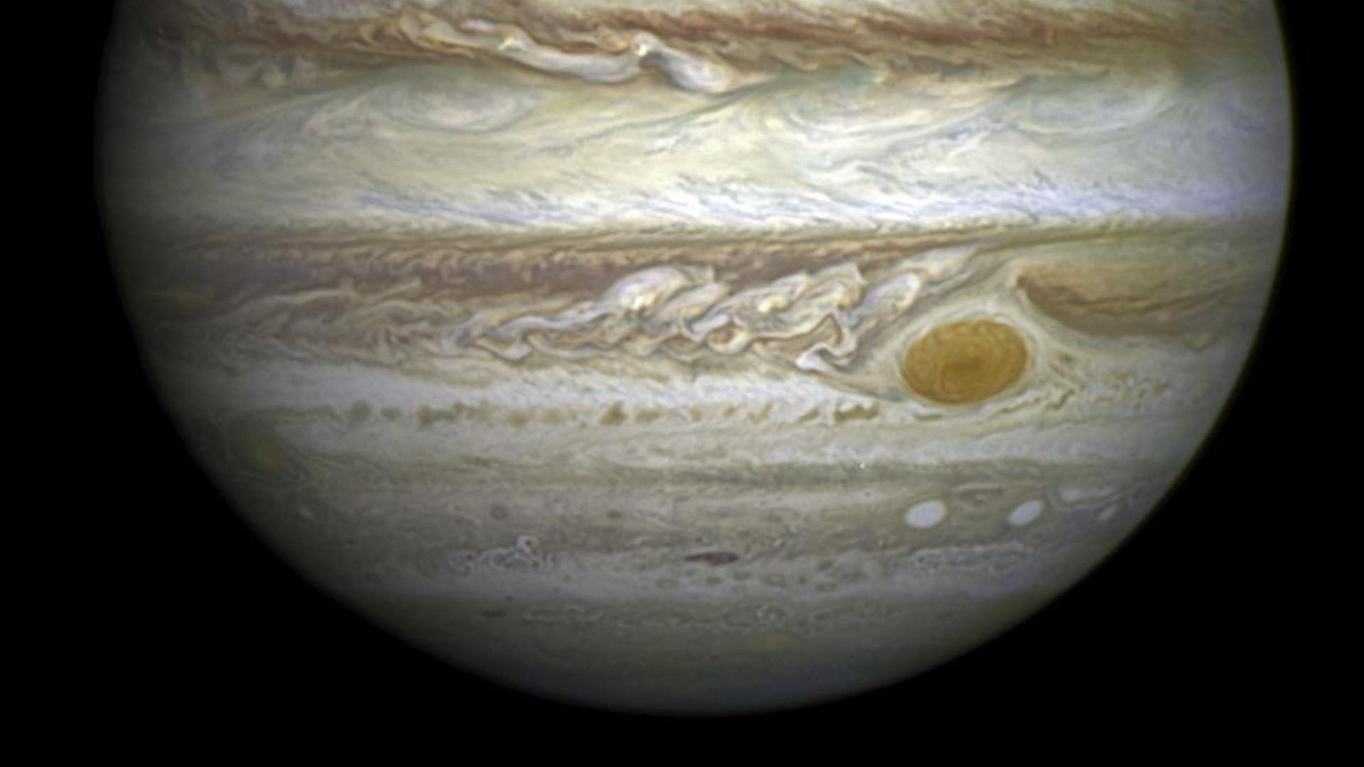 Photo of one side of Jupiter the planet