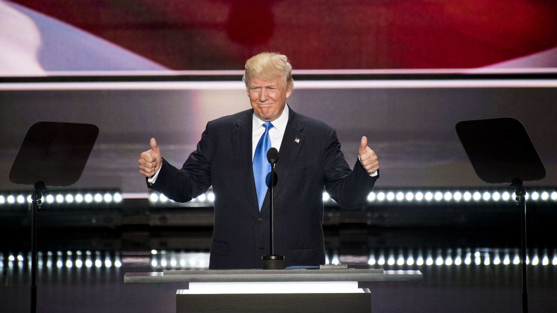 President Trump giving a thumbs up at the 2016 Republican National Convention. Photo: Bill Clark/Getty Images