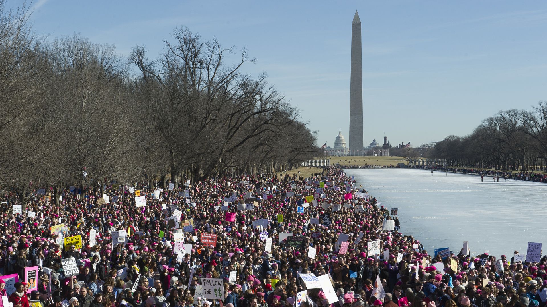 "Women's March on Washington 2018: March On The Polls!" on the National Mall yesterday (Eva Hambach/AFP/Getty Images)