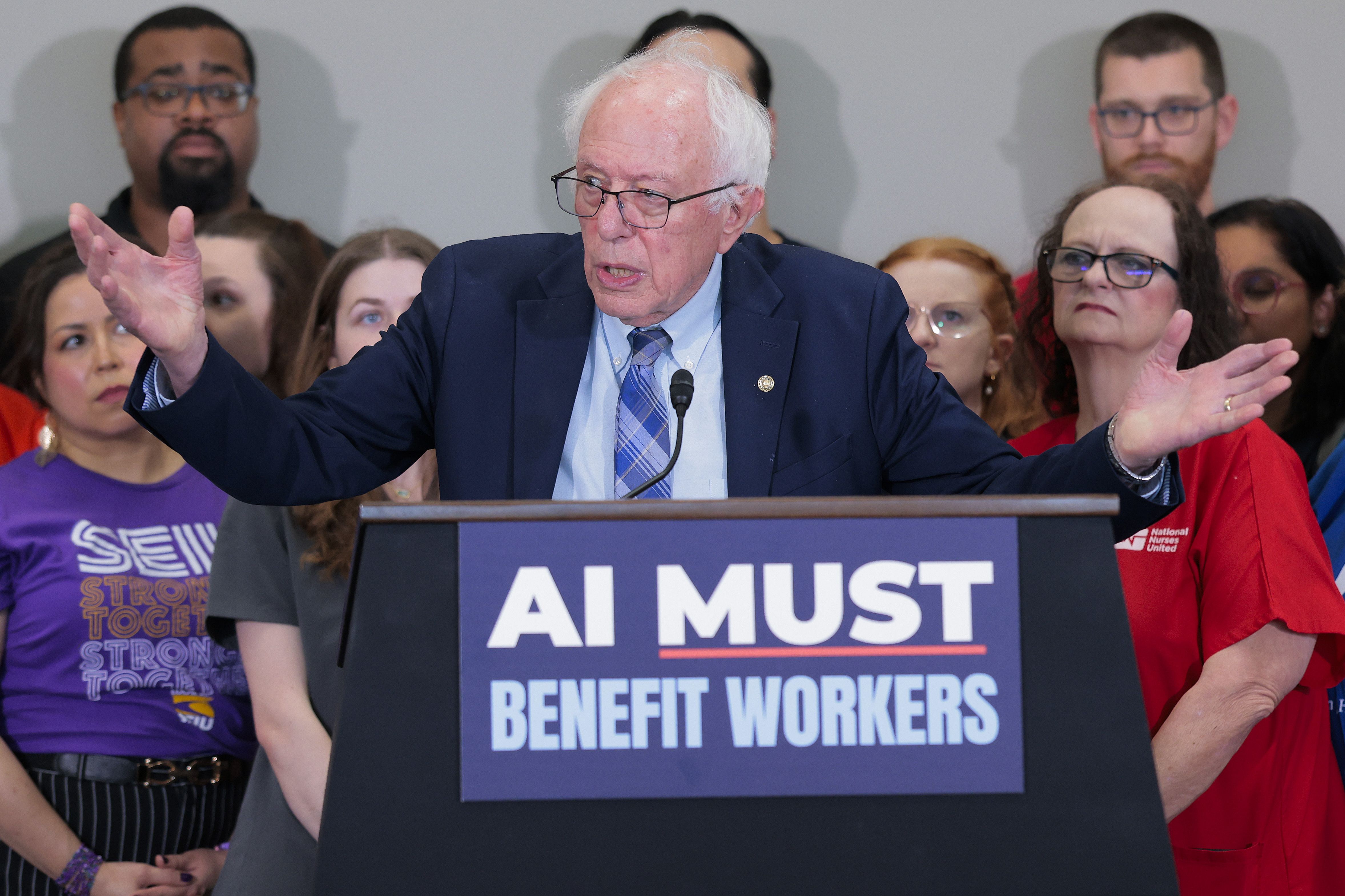 Sen. Bernie Sanders at AI and labor event