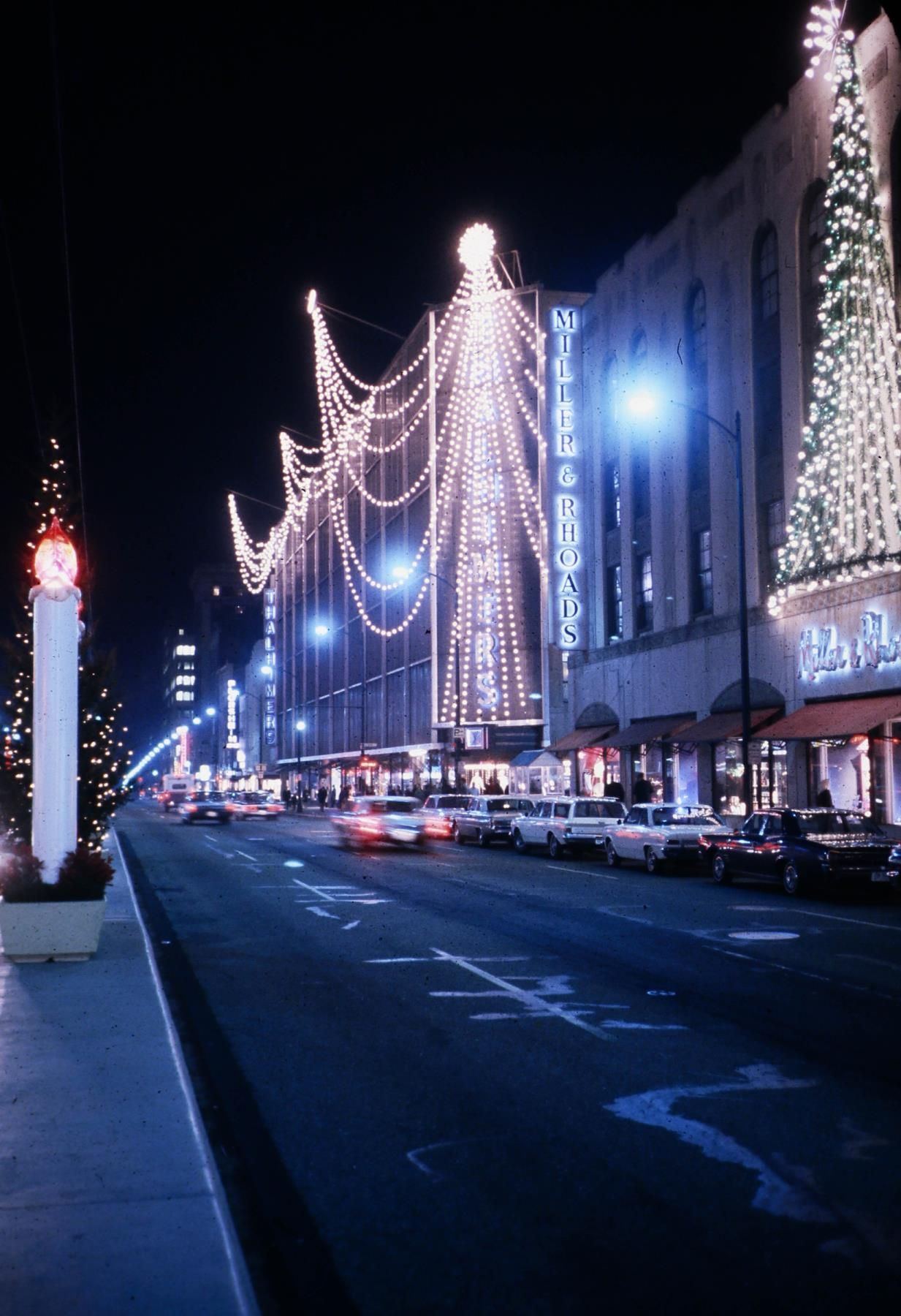 Broad street at Christmas in 1965