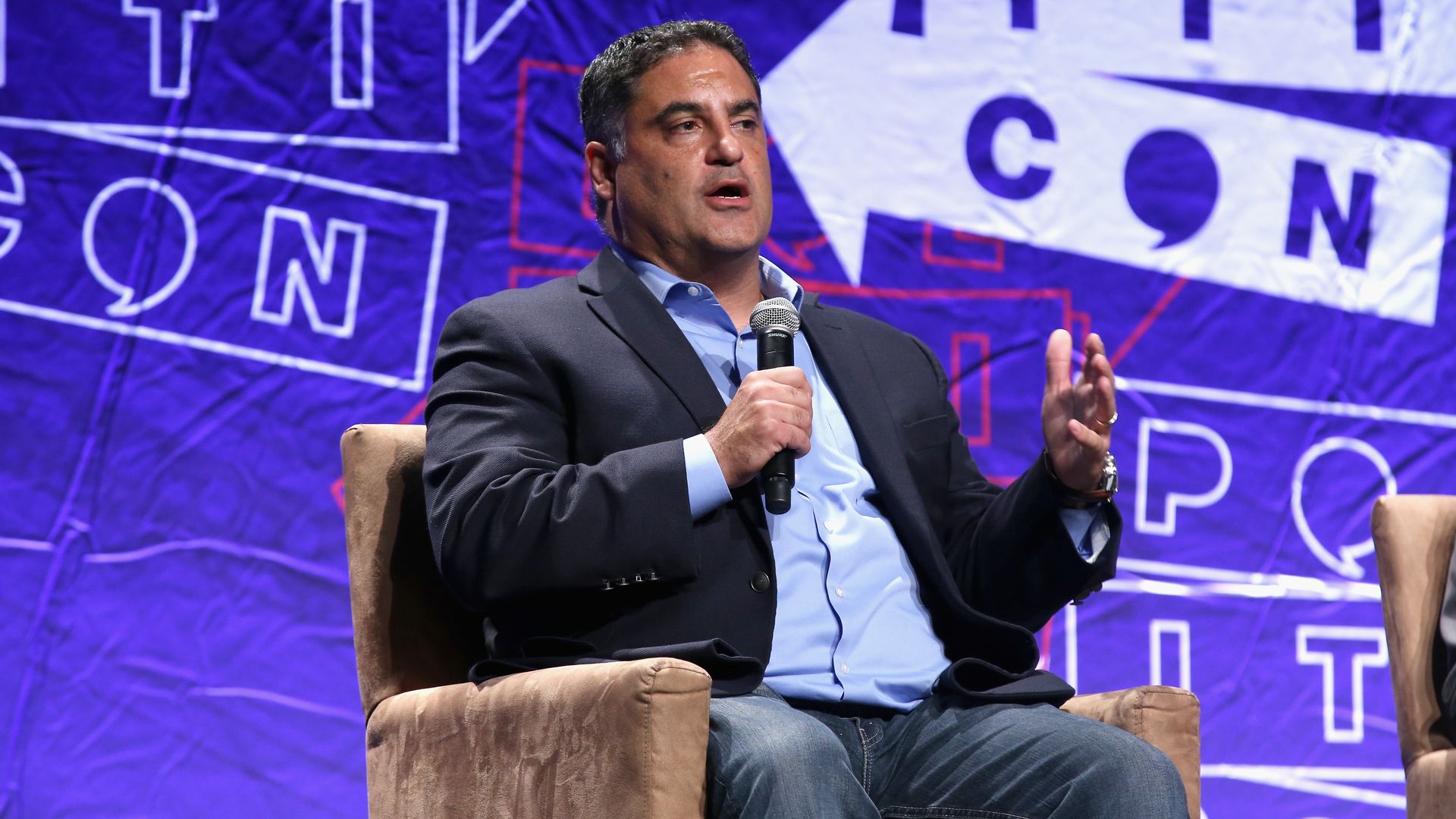 Cenk Uygur speaks onstage during Politicon 2018 at Los Angeles Convention Center on October 21, 2018 in Los Angeles, California.