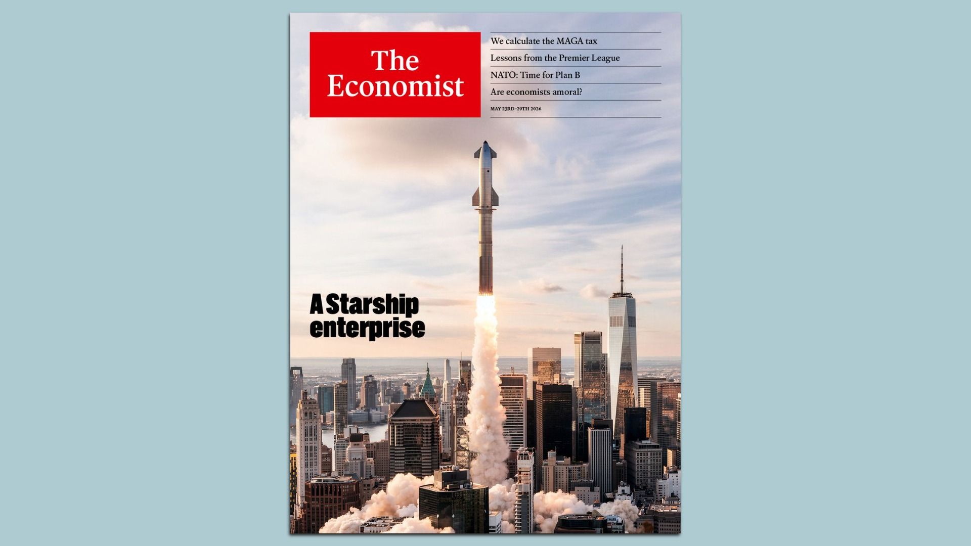 Cover of The Economist is headlined: "A Starship enterprise"