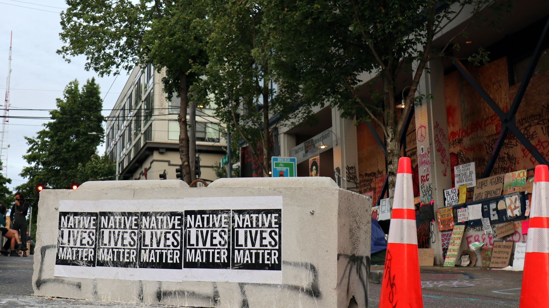 Barriers around Seattle's CHOP.