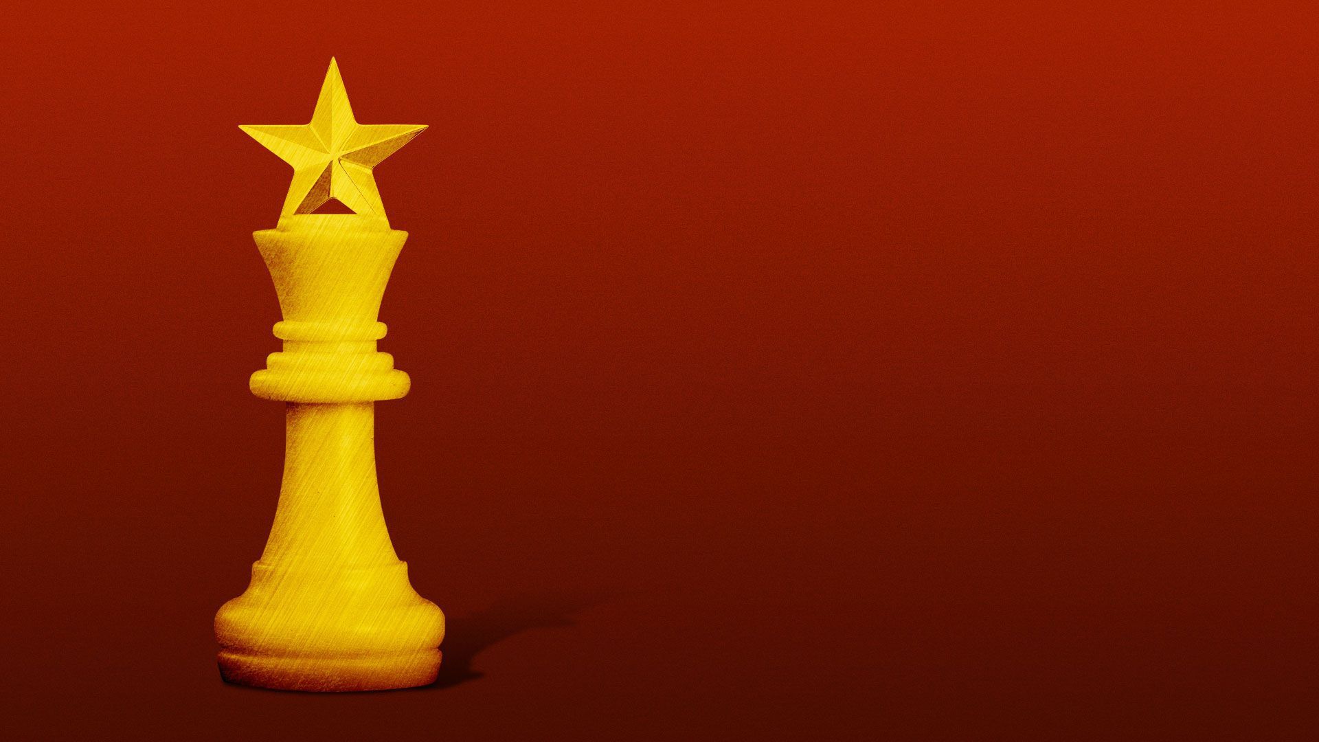 Illustration of Chinese flag and chess piece 