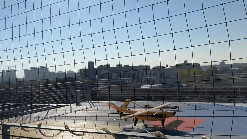 A gif of a drone taking off