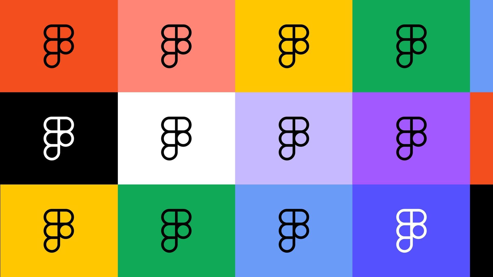 The Figma logo over and over again in multiple squares