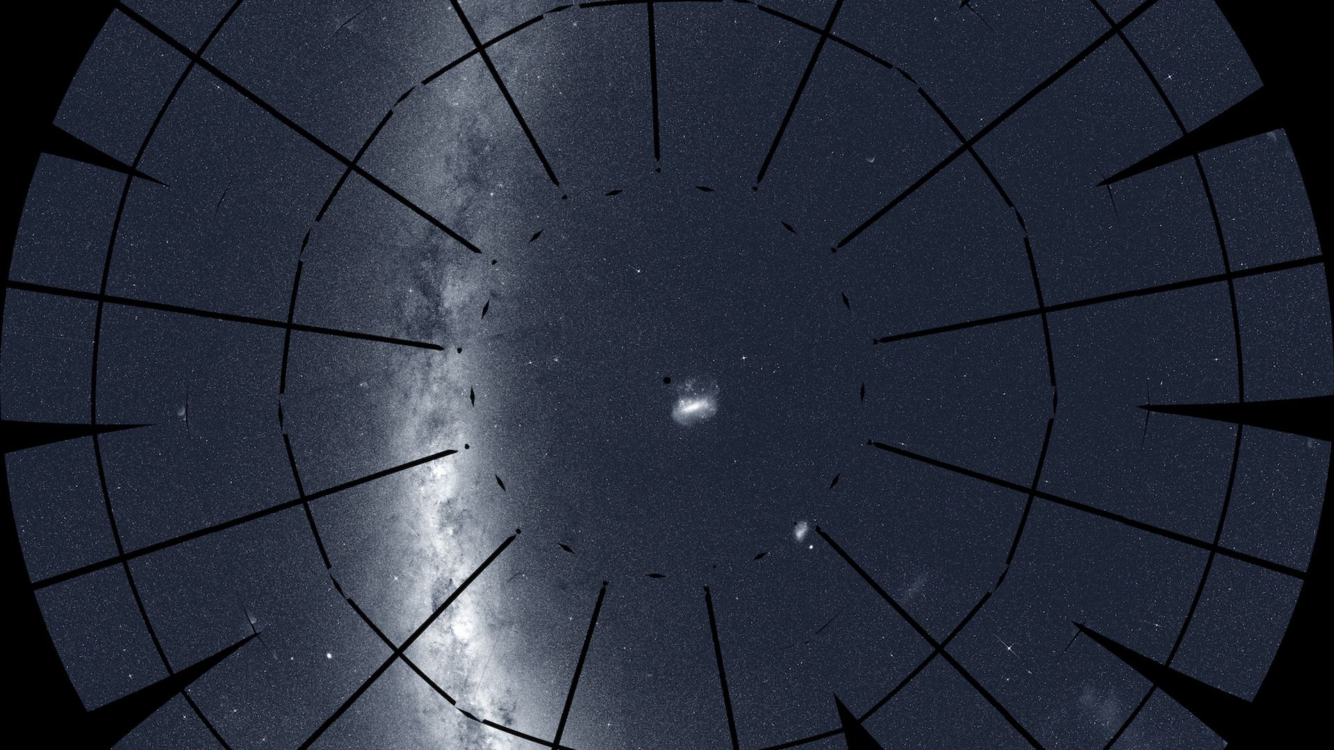 TESS's view of the sky, with the edge of the Milky Way visible