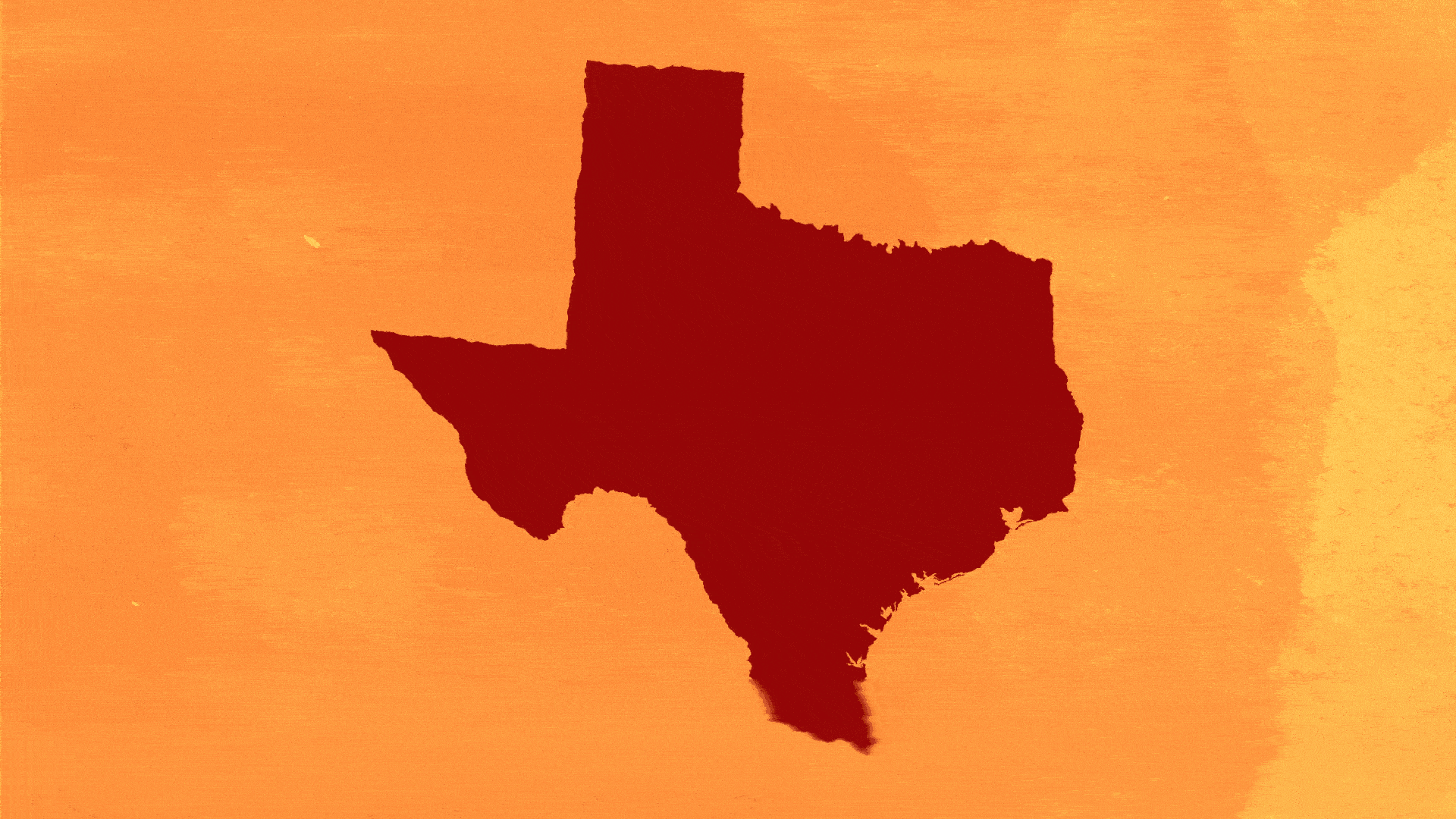 Illustration of heat waves rippling over the state of Texas.