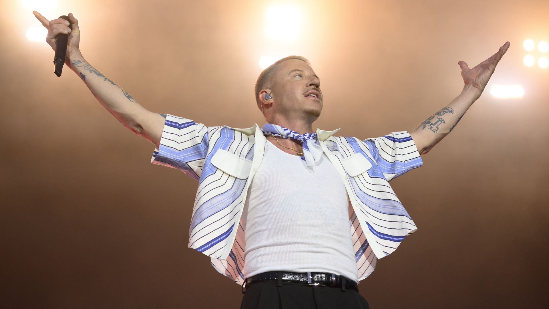 Macklemore performs onstage at Lollapalooza Paris in Paris, France.