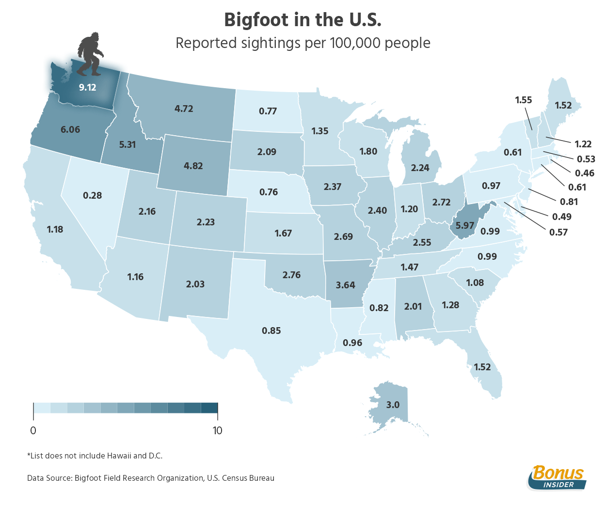 Bigfoot Sightings 2024 Map - Patsy Caitlin