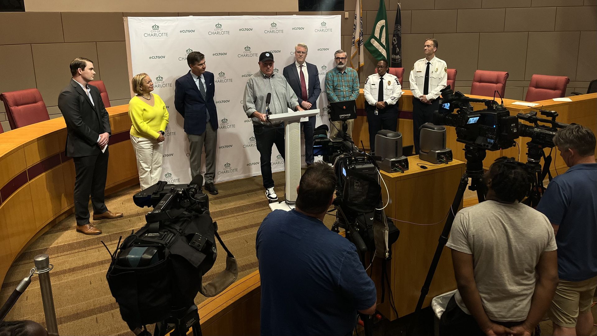 Bob Durkin addresses the media at a press conference