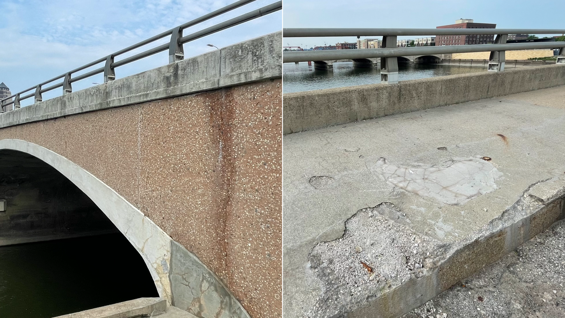 Photos of the Walnut Street Bridge in Des Moines.