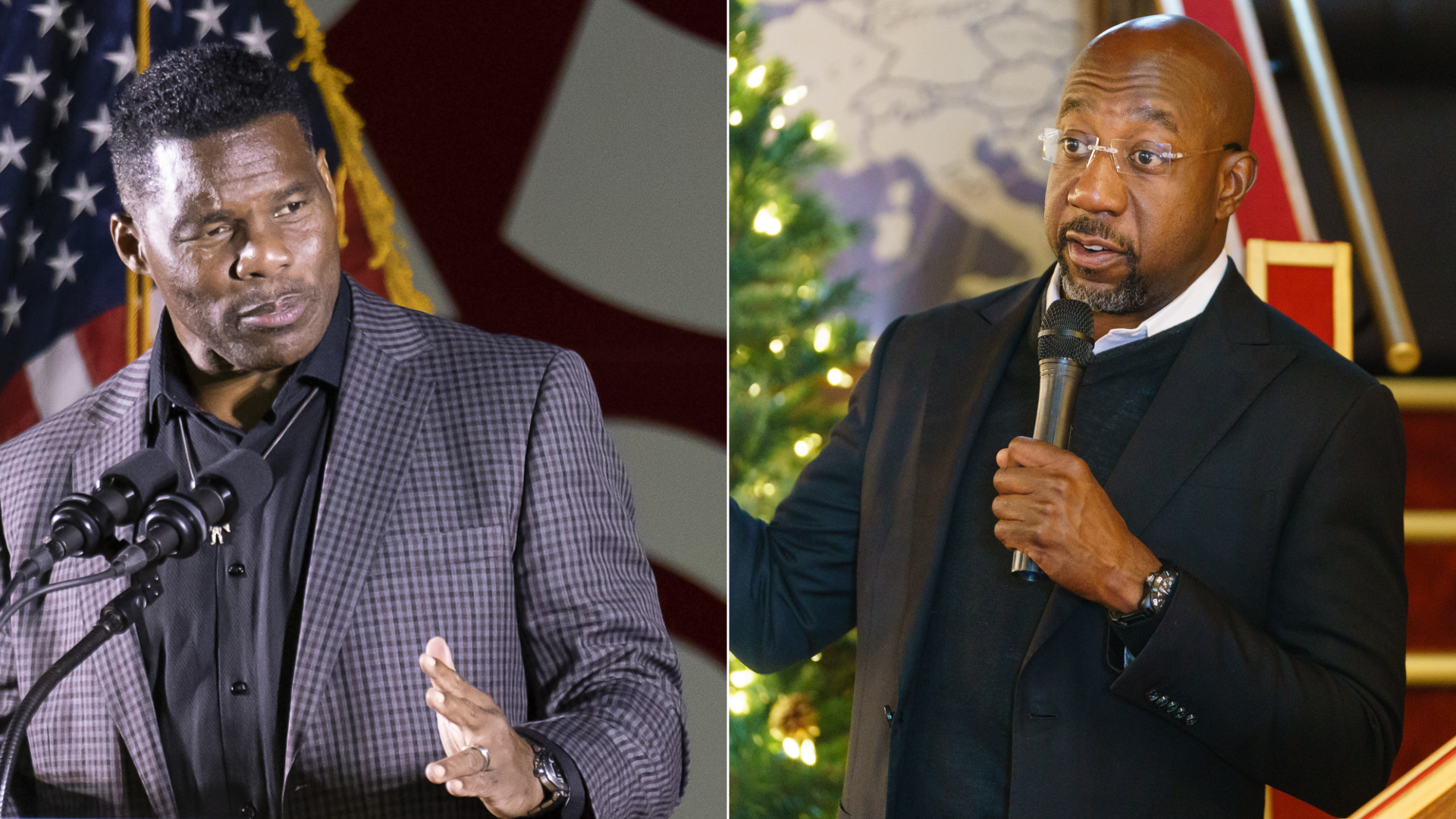 Herschel Walker and Raphael Warnock