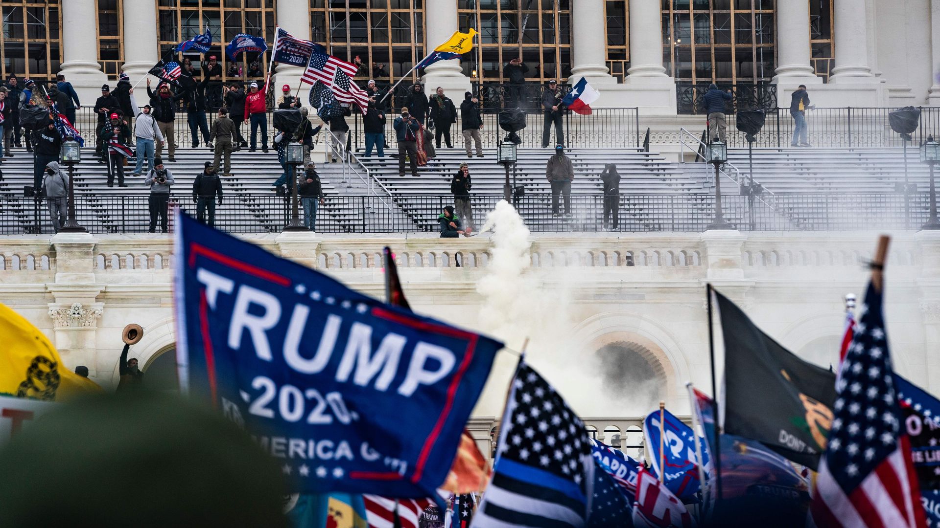 A Trump flag at the Capitol