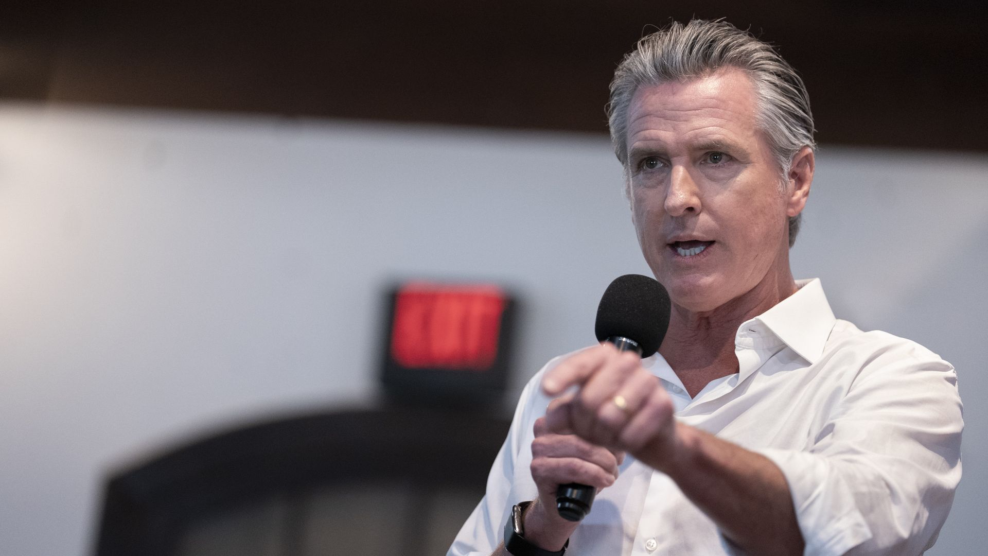 California Gov. Gavin Newsom speaks at an event in South Carolina