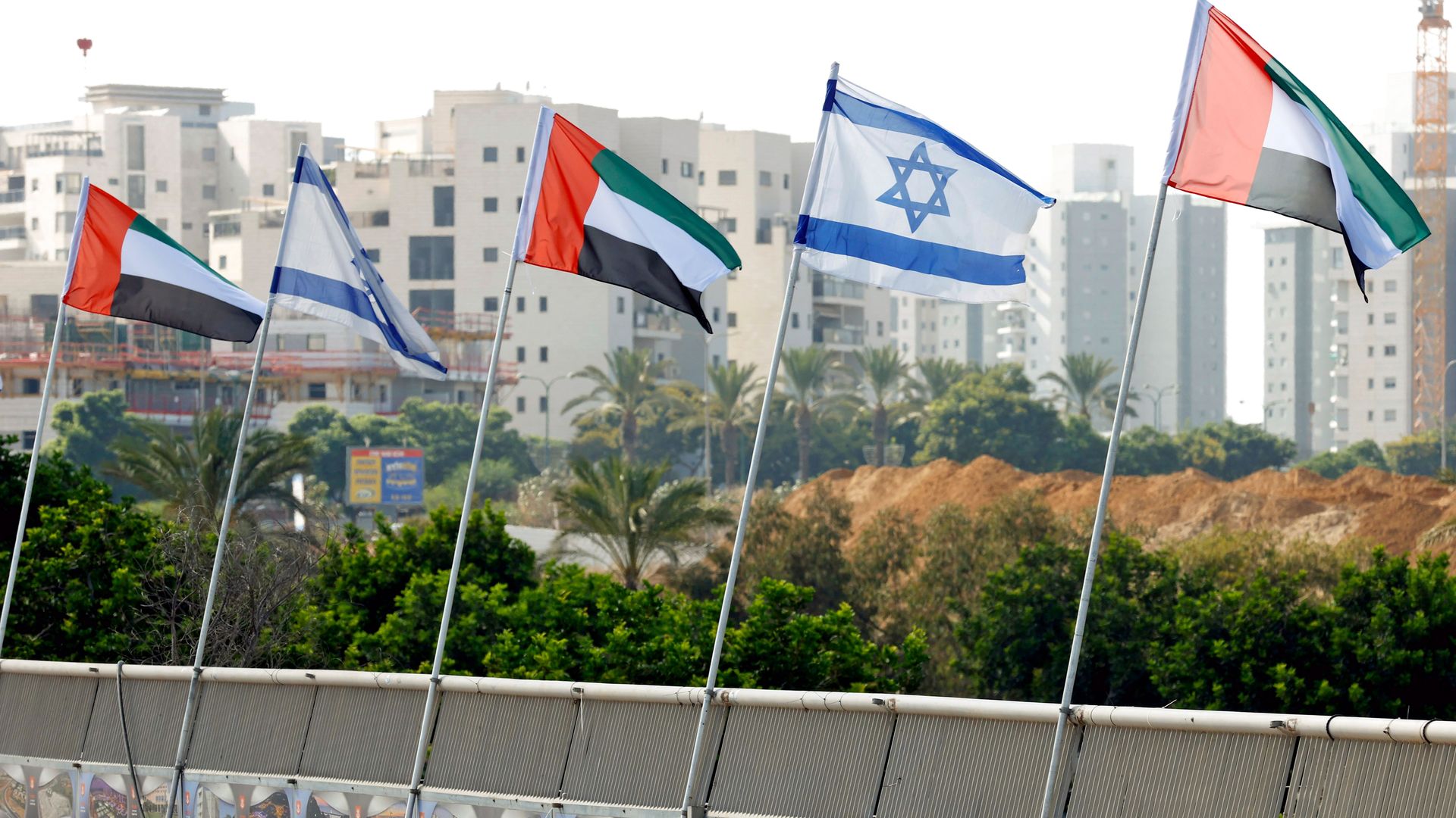 Israeli and Emirati flags
