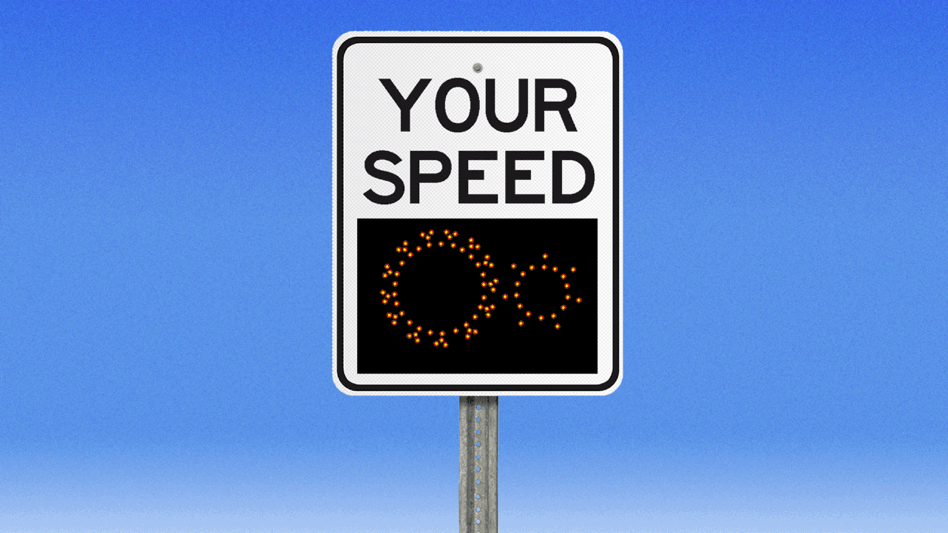 Animated illustration of a speed reading sign rotating through images including a syringe, a beaker, a microscope, and a virus