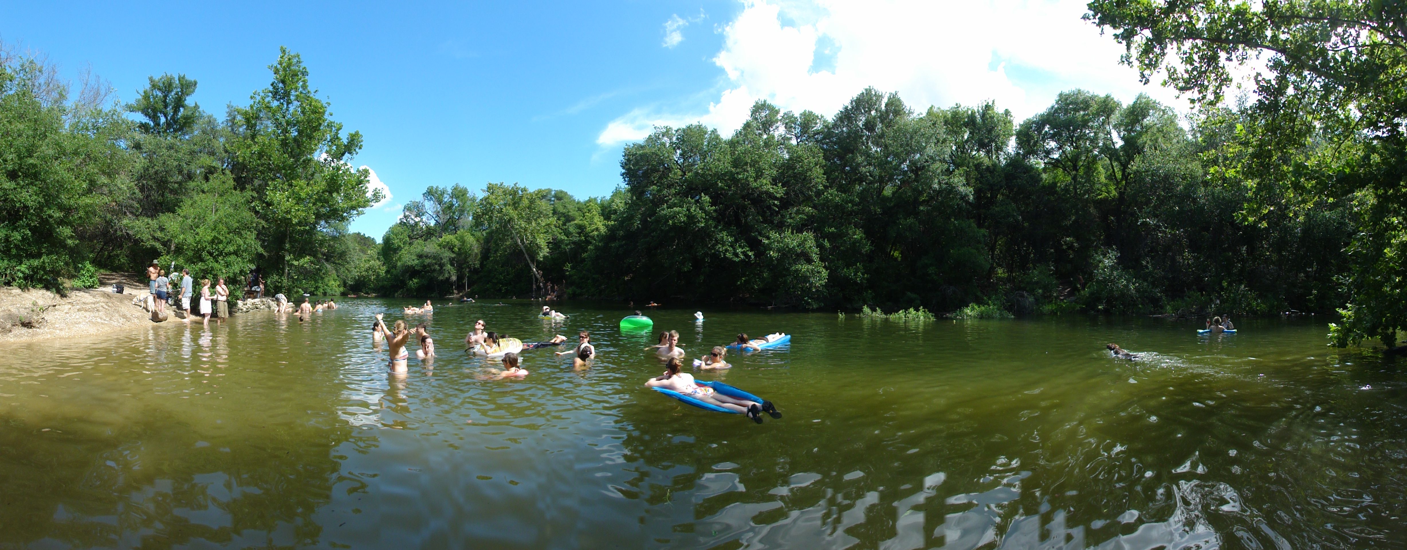 Gus Fruh swimming hole full of water.