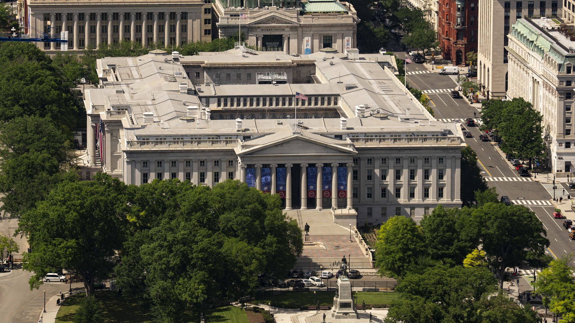 Exterior of the Treasury Building.