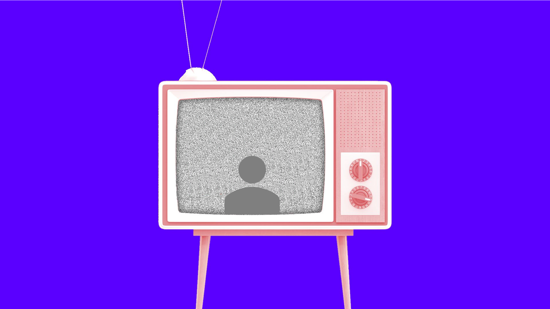 Illustration of a TV set with a social media icon on screen