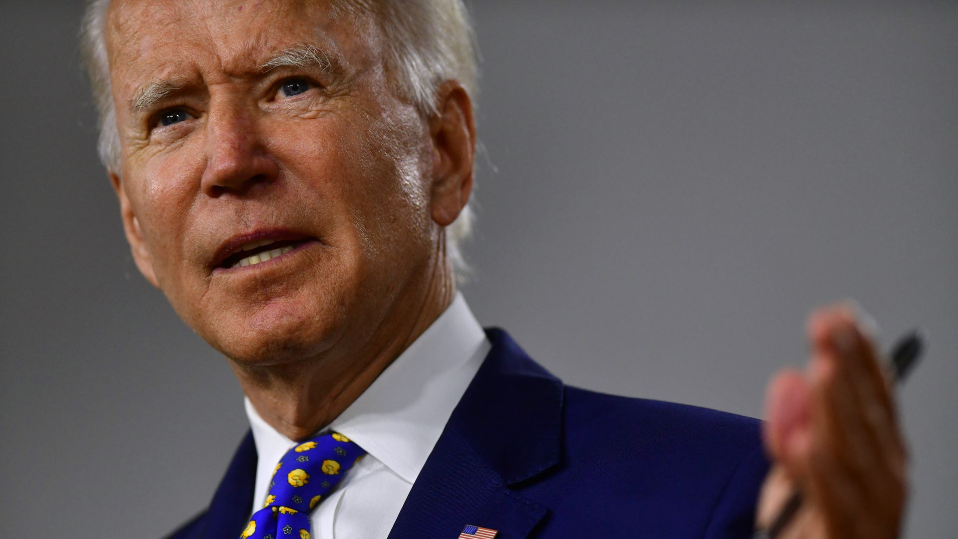 Joe Biden gives a speech in Delaware