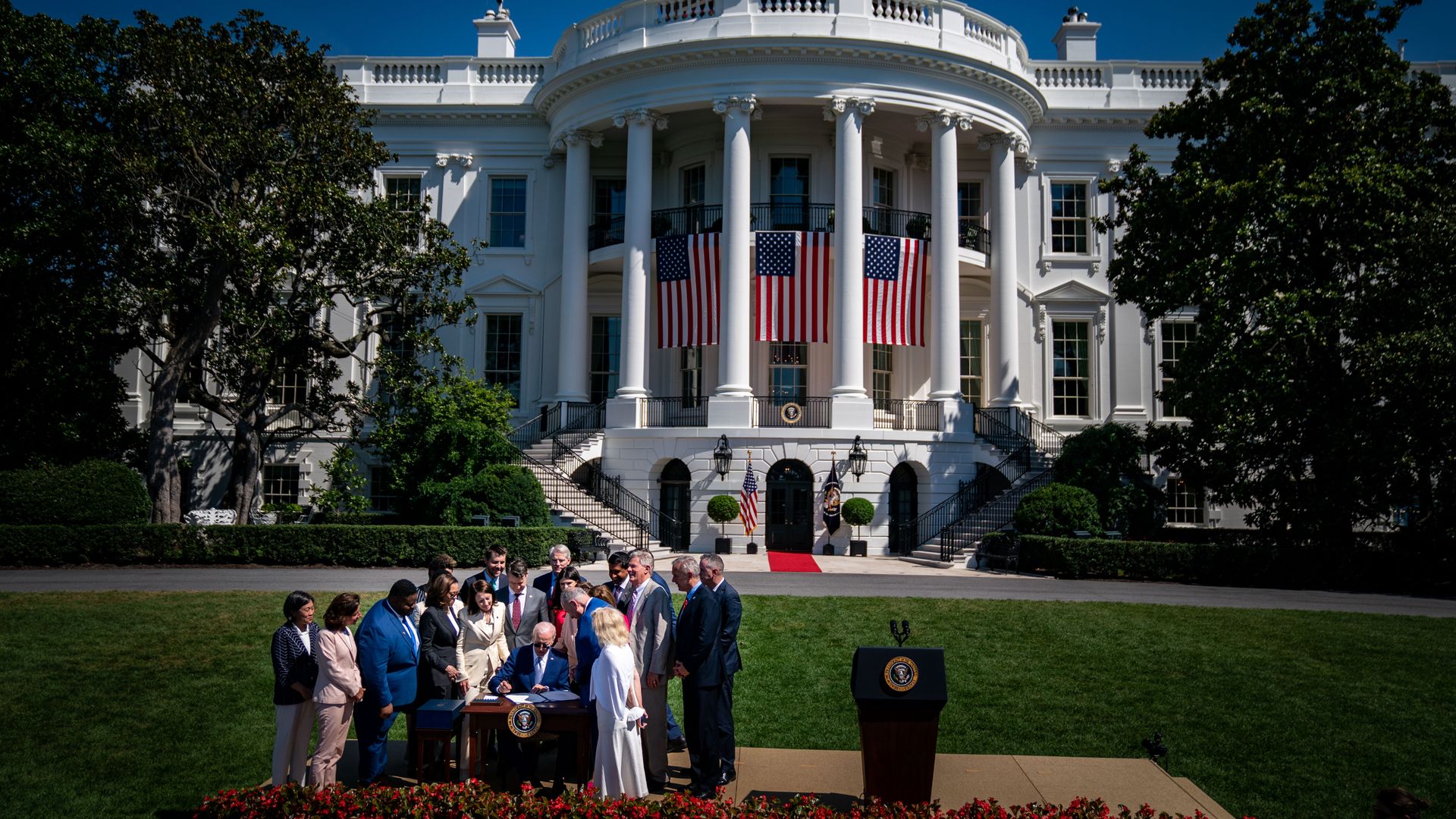 Biden signs CHIPS act in front of the White House