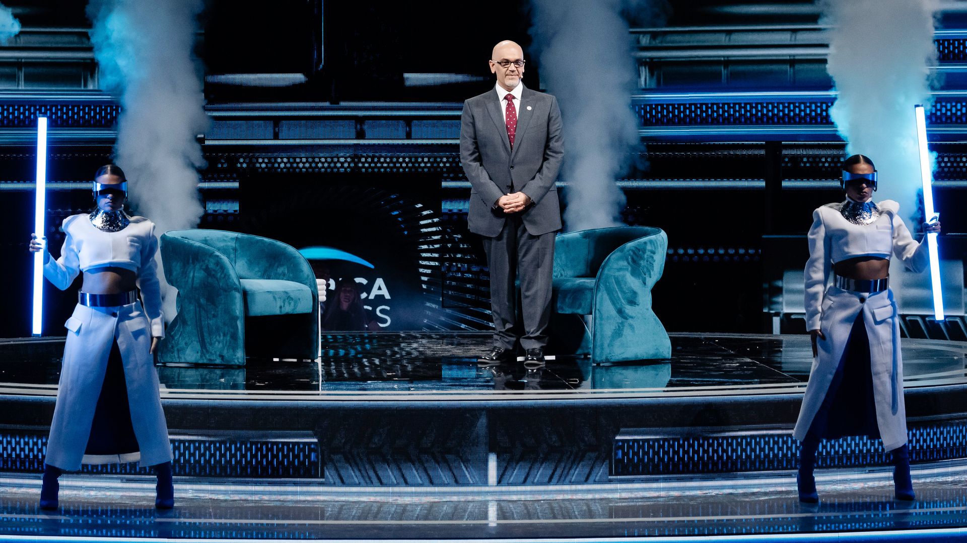 Fahad Alsaif, head of investment strategy and economic insights at Public Investment Fund (PIF), arrives to speak during the America Business Forum in Miami, Florida, US, on Wednesday, Nov. 5, 2025. The forum brings together leaders in business, sports, culture, and technology. Photographer: Eva Mar