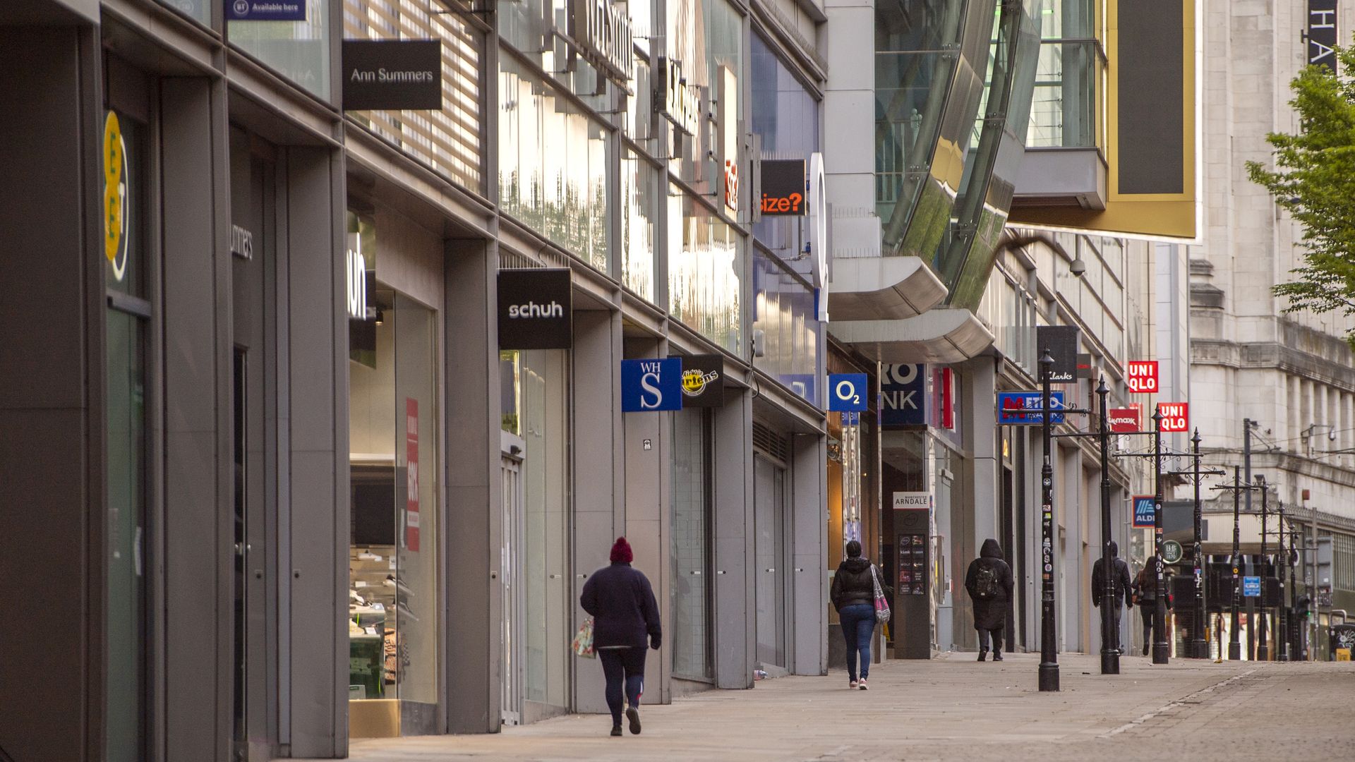 Commuters returning to work on Market Street in Manchester City centre on May 11.