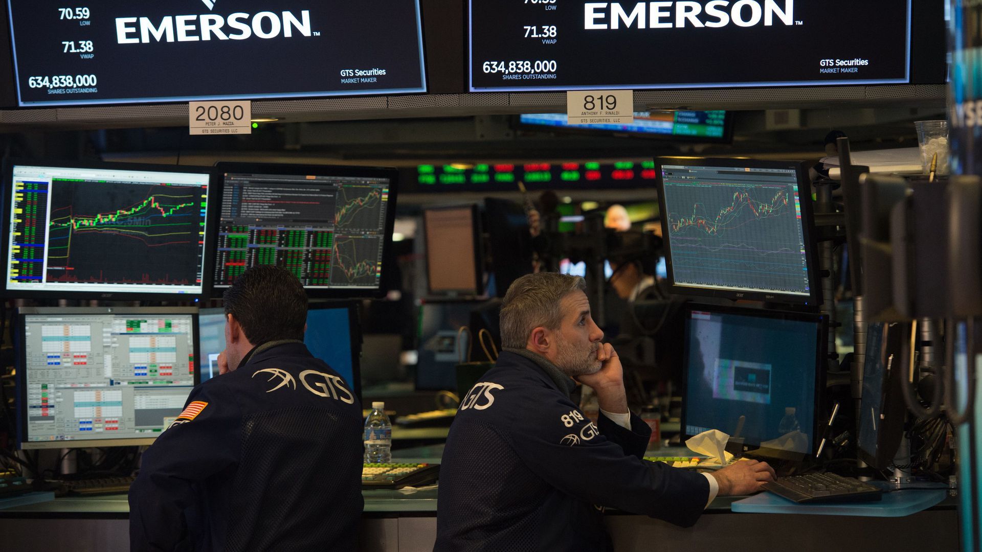 Traders watch the market on the floor of the NYSE