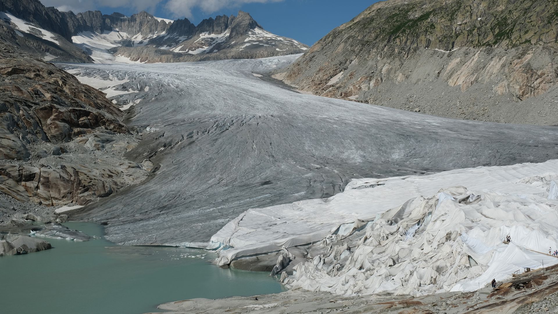 The Rhone glacier melting