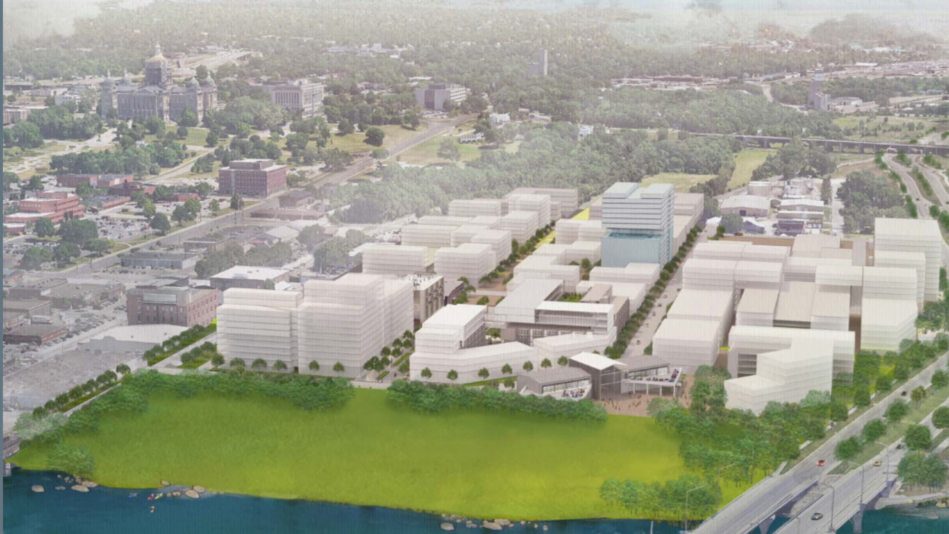 A drawing of the Market District in Des Moines.