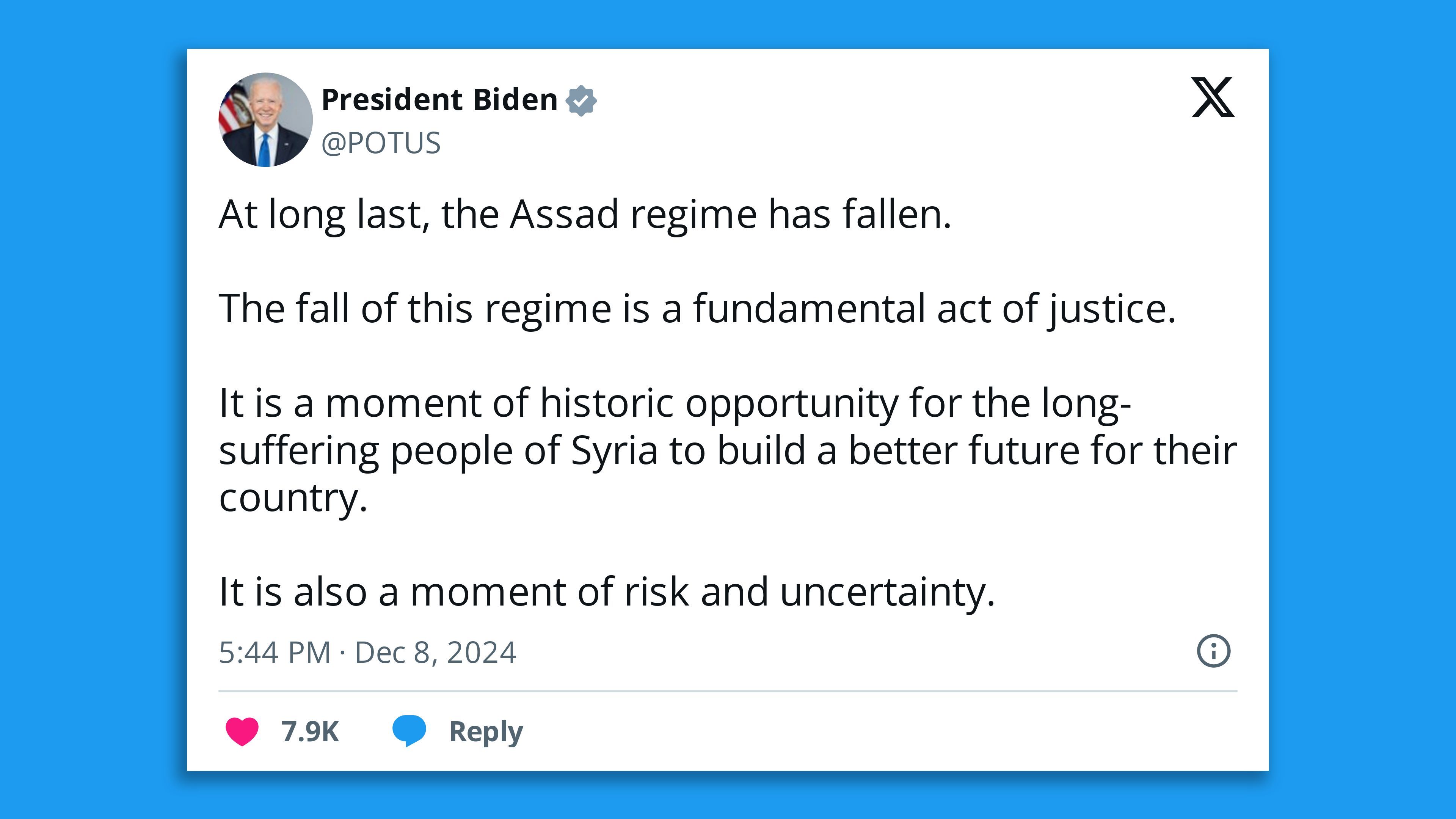 Tweet by Joe Biden