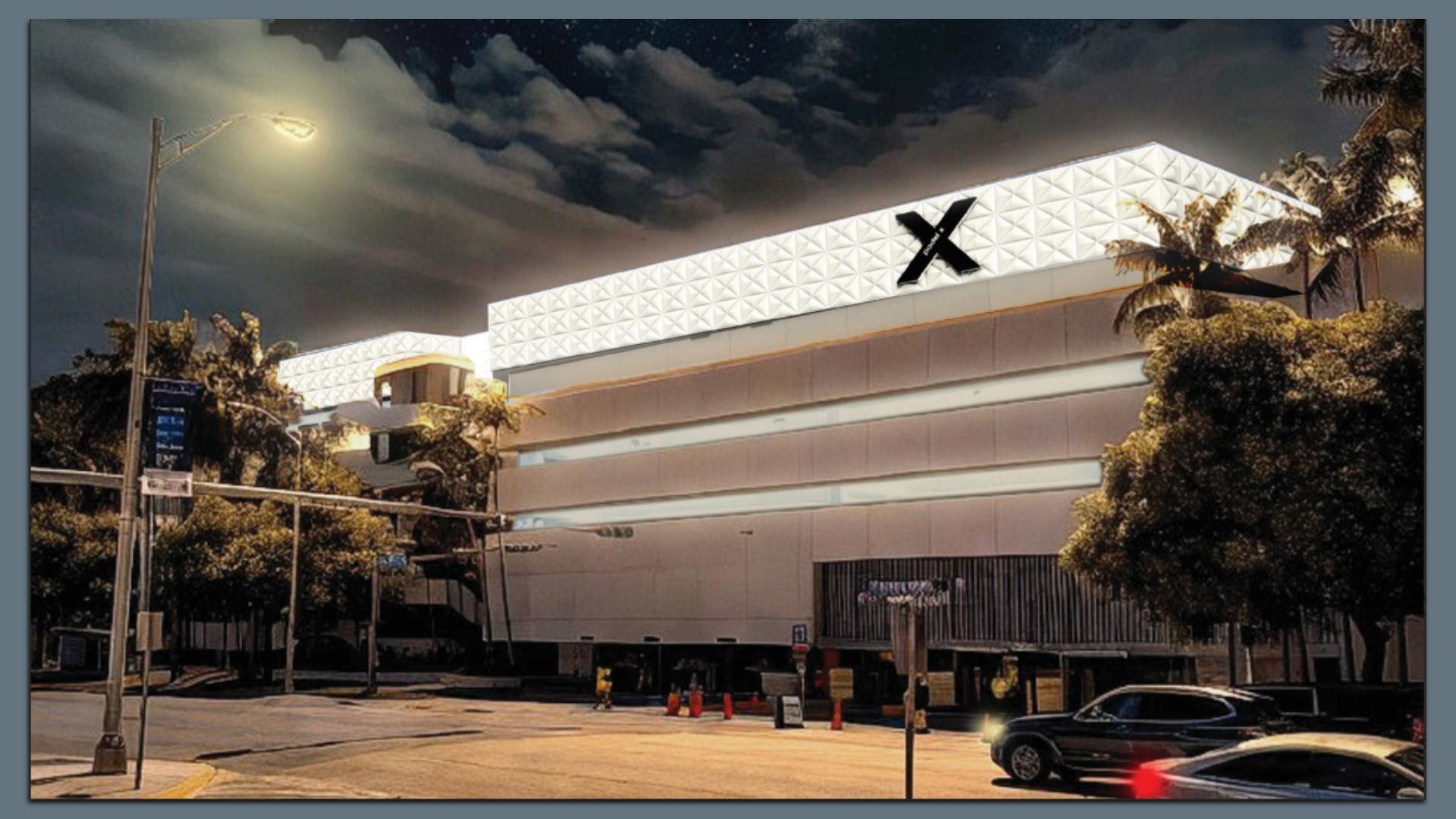 A rendering of the Padel X Miami Beach facility proposed for the Lincoln Road garage