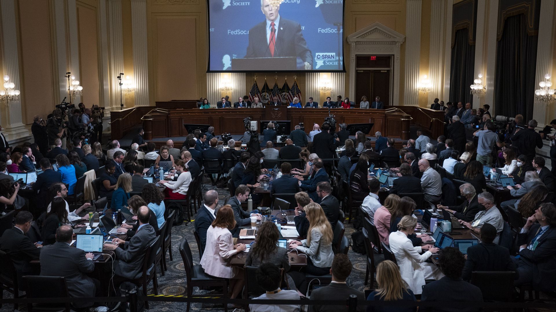 Jan. 6 committee plays footage of former Vice President Mike Pence at a hearing.