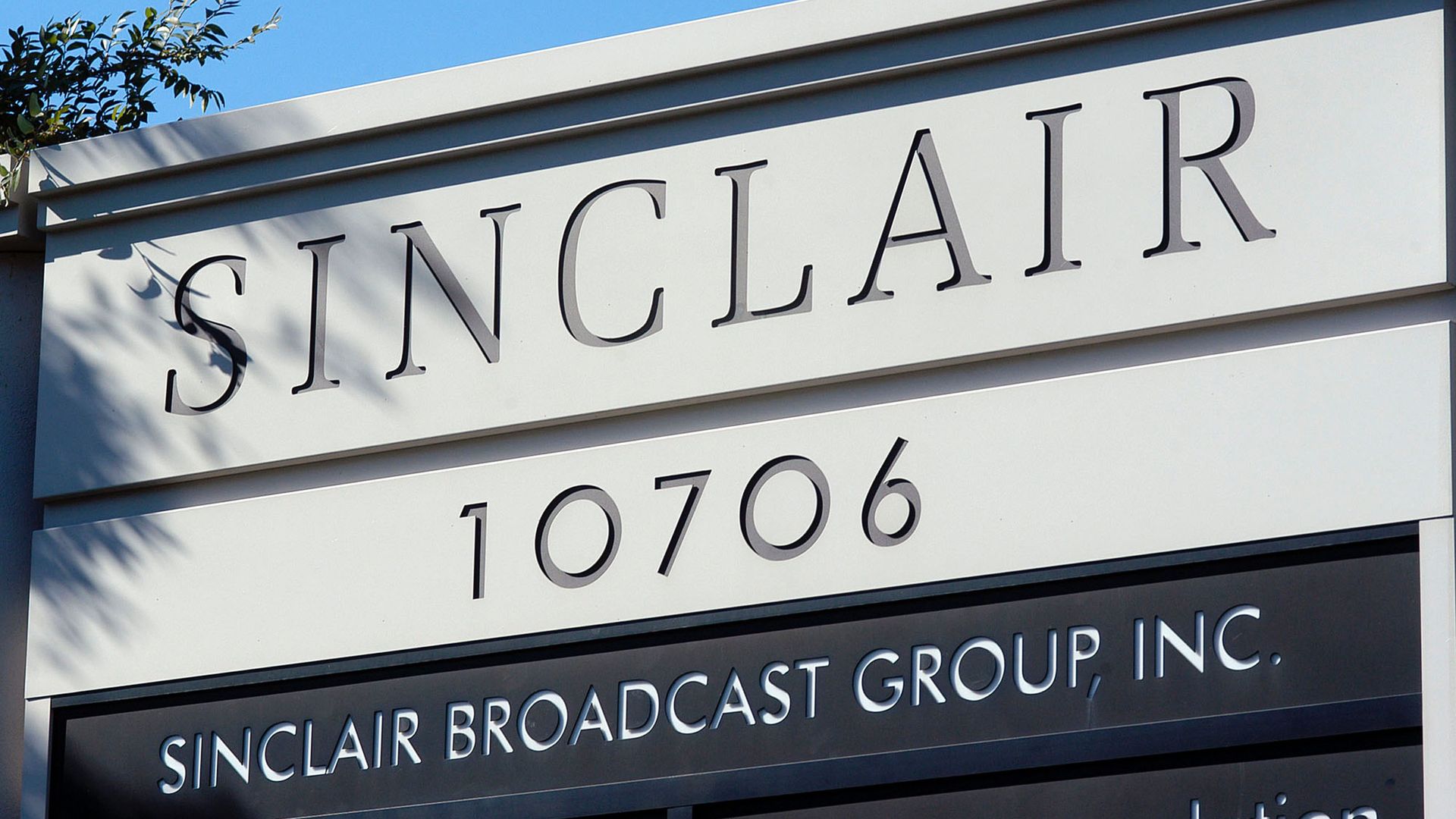 Sinclair broadcast group sign.
